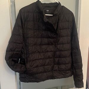 Black Ultralight Down Moto Jacket